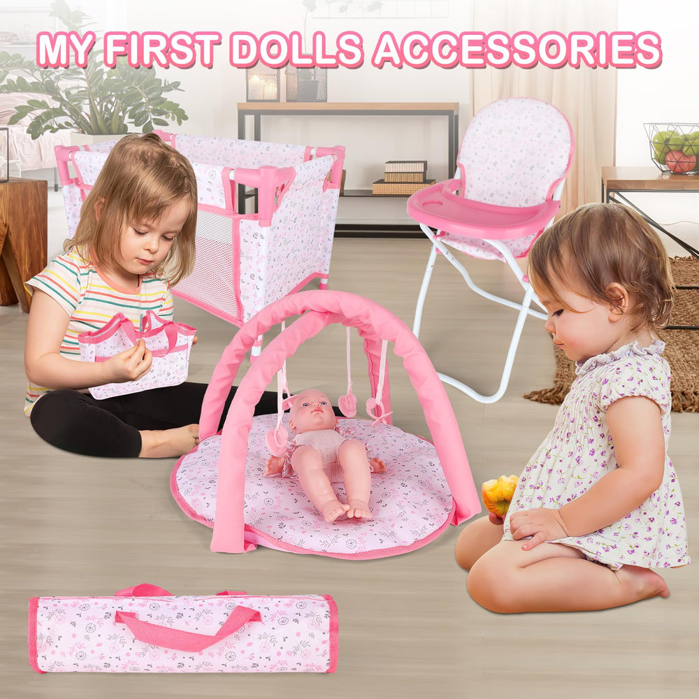 deAO Storage Bag in pink keeps doll accessories organized.