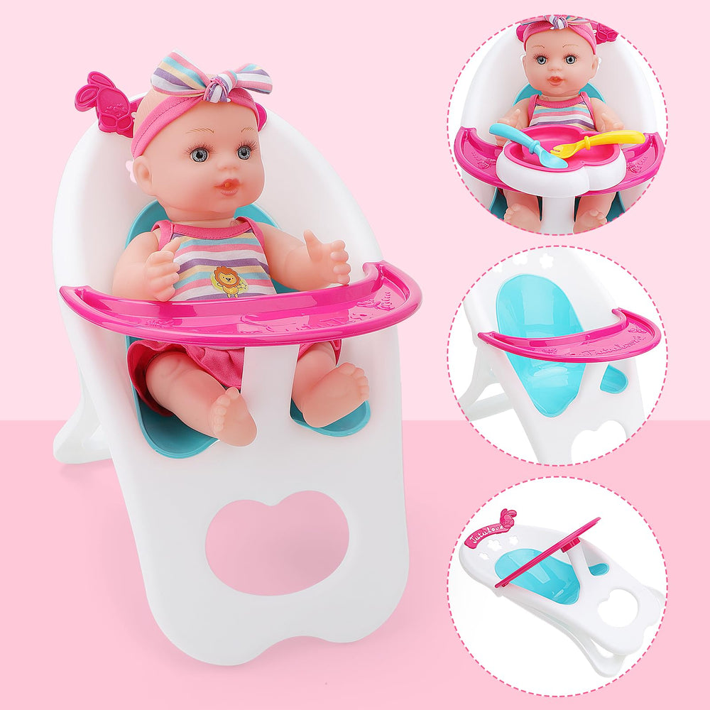 deAO Baby Doll Stroller Set side view for easy maneuvering.