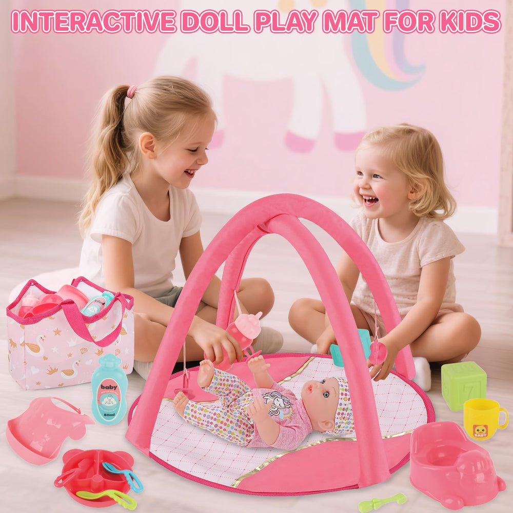 DeAO storage bag keeps doll set organized during travel.