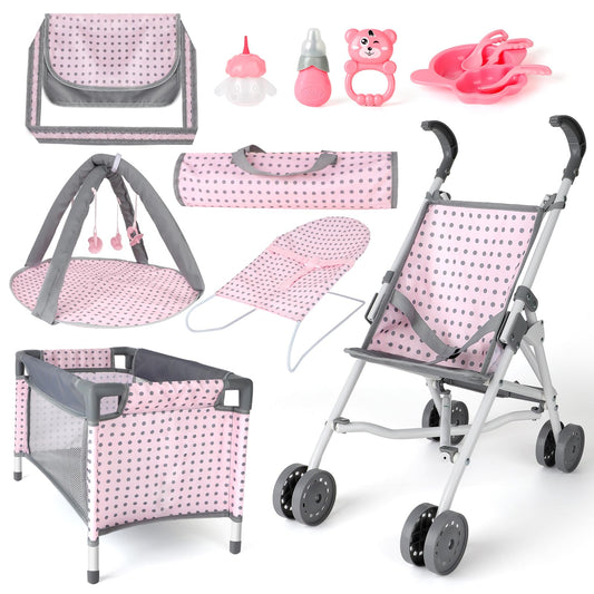 deAO baby doll stroller enables portable imaginative play and caregiving scenarios