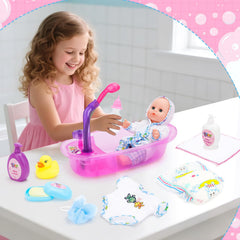 deAO bath tub with detachable shower spray for realistic pretend baths