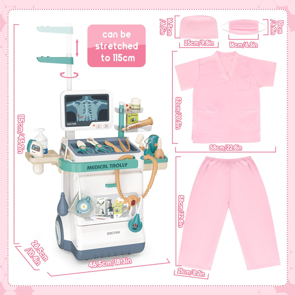 DeAO doctor costume and hat for immersive dress-up play