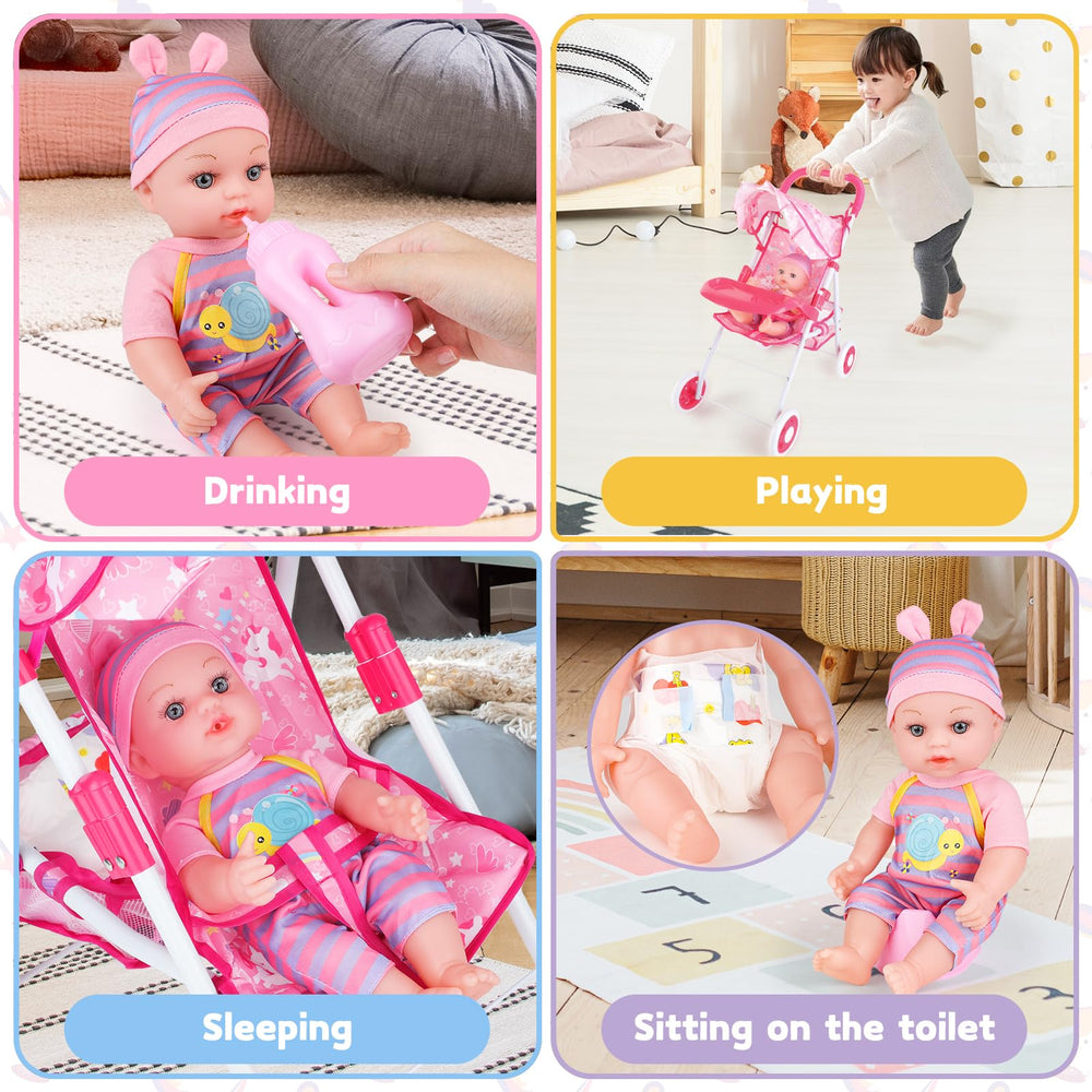 deAO doll and stroller adventure—engaging setup encouraging cooperative play