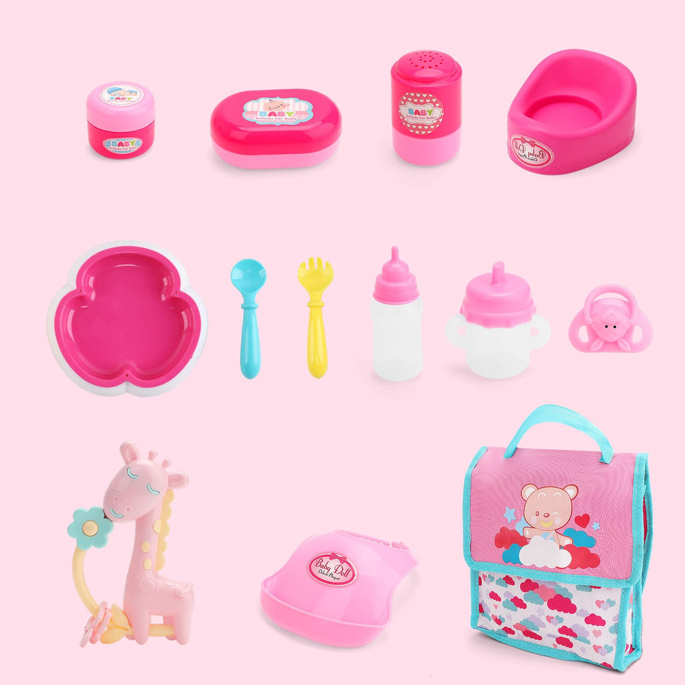 deAO Feeding Accessories set for pretend meals and care.