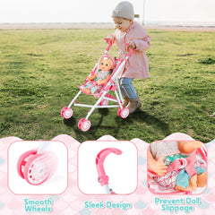 deAO foldable stroller sunshade; shade and comfort during pretend outings.
