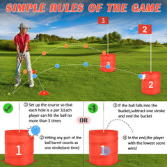 deAO Golf Yard Game balls and flags, for vibrant family competition.