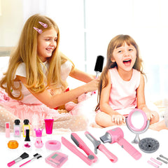 deAO hair dryer play tool with realistic airflow for pretend salon sessions.