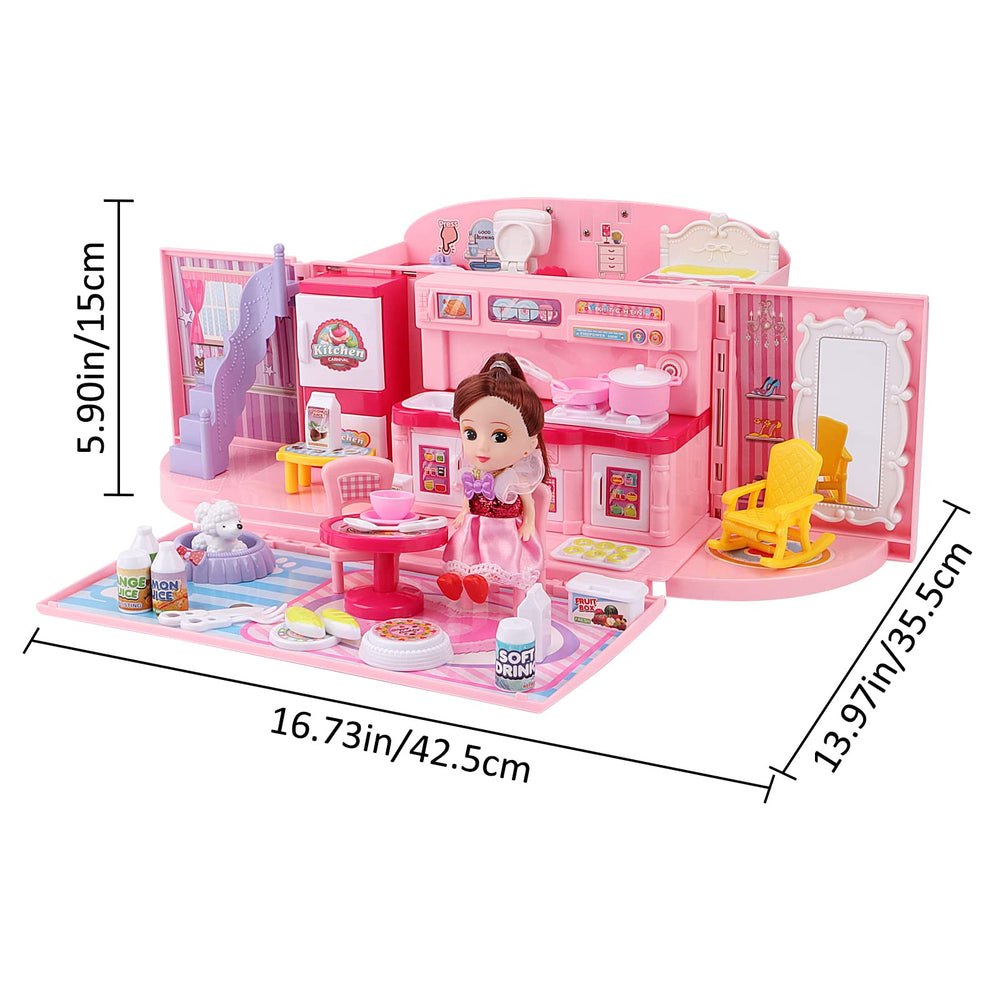 deAO high-quality ABS material dollhouse, sturdy and safe for kids.
