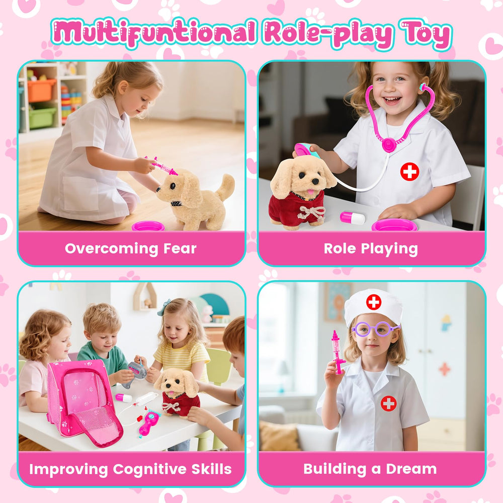deao interactive dog toy walks and barks for authentic vet scenarios