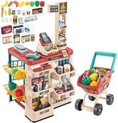 deAO Kids Supermarket assembly activity encourages parent-child bonding during setup.