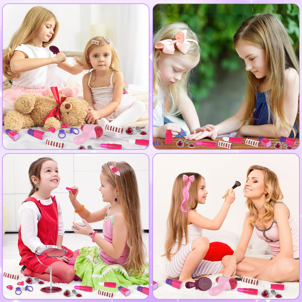 deAO Kids Vanity Chair Stool provides a matching seat for comfortable role-play sessions