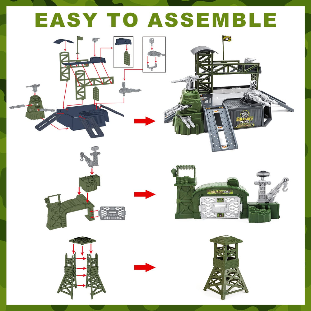 deAO Military Base Set army vehicles are built for durable play.