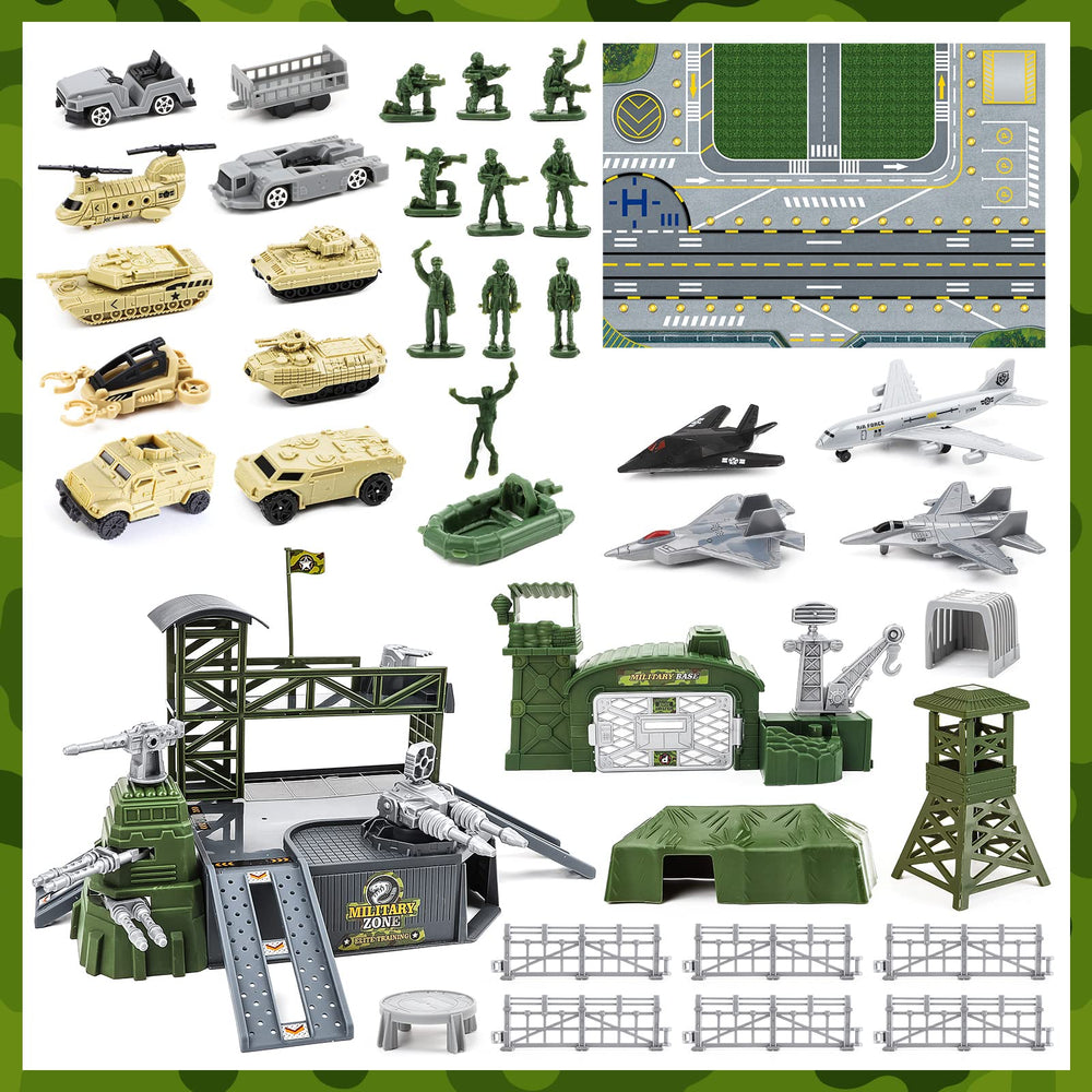 deAO Military Base Set flags add color and signaling for missions.