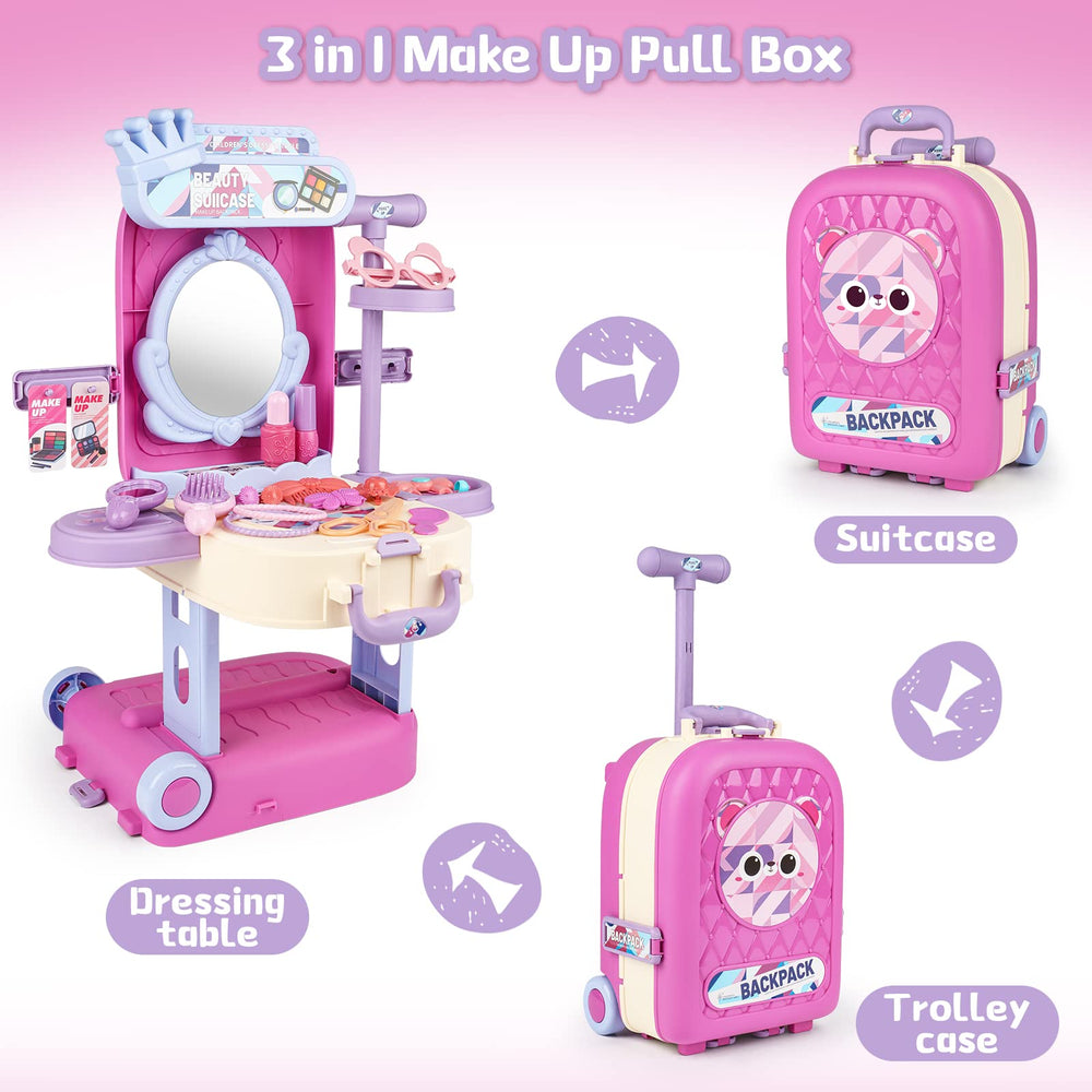 deAO toddler vanity table mirror, inspires imaginative pretend makeup sessions.