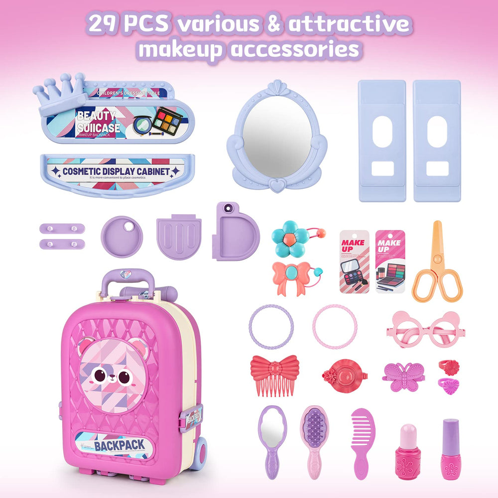 deAO vanity accessories comb hair clip, colorful props spark creative play.