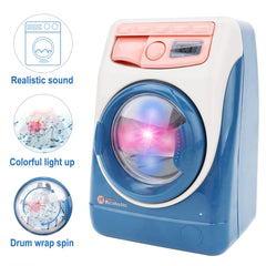 deAO washing machine toy door opens and closes for interactive pretend chores