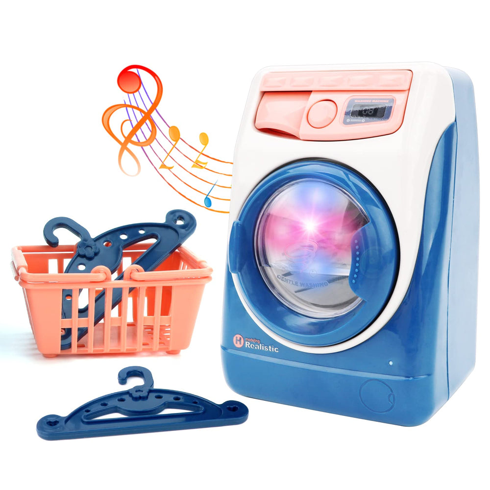 deAO washing machine toy with realistic sounds enhances pretend play realism