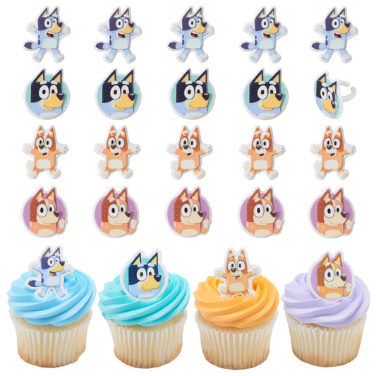 DecoPac Bluey So Much Fun Rings decorate cupcakes with Bluey and friends for celebration