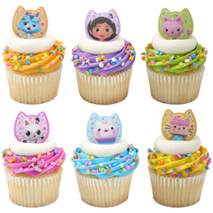 DecoPac Gabby's Dollhouse Ring multicolor variety enhances party desserts.