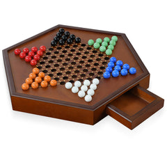 DecoWoodo Chinese Checkers large board for comfortable, spacious play