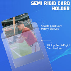 DEDC semi-rigid sleeve in 3.3x4.8 inches for secure card protection.