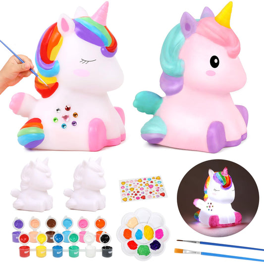 dededa Unicorn night light kit contents ready for creative painting and bedtime decor