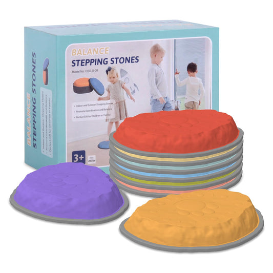 DEDOO 8Pcs stepping stones set arranged for safe indoor play and balance practice.