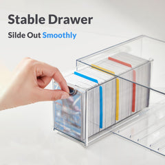 DEEIF clear drawers offer instant visibility for sleeved cards and protected collections.