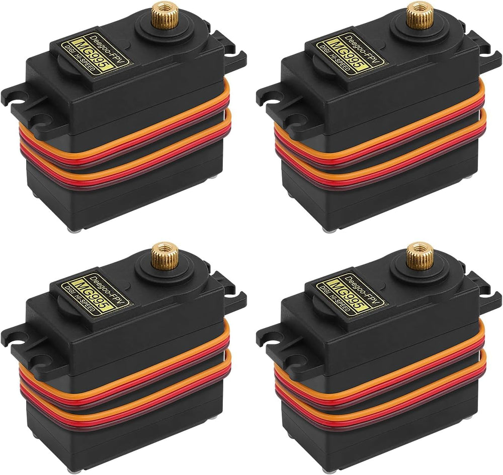 Deegoo-FPV MG995 servo with 180-degree rotation for precise RC moves.