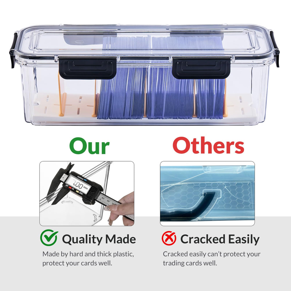 DEEIF large-capacity top loader storage box fits 165 toploaders per box.