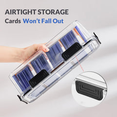 DEEIF toploader storage box stackable design saves space and keeps cards accessible.