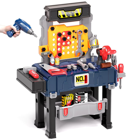 Deejoy Kids Tool Bench Realistic Drill enables safe pretend drilling during play.