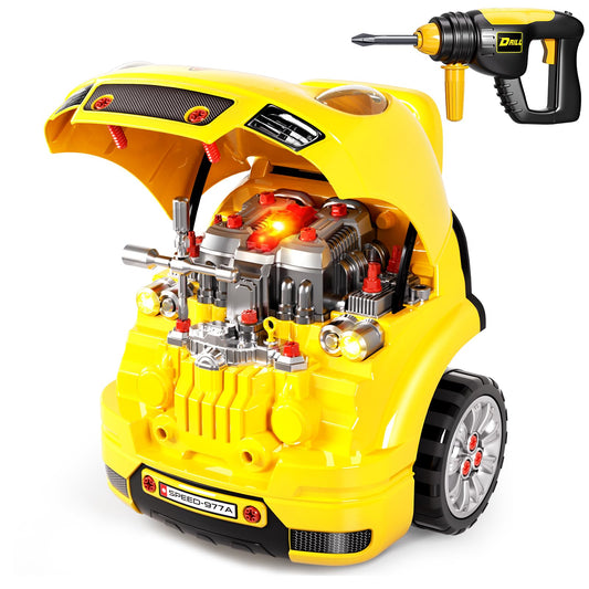 Deejoy large truck builder kit with removable engine parts for hands-on repair play.