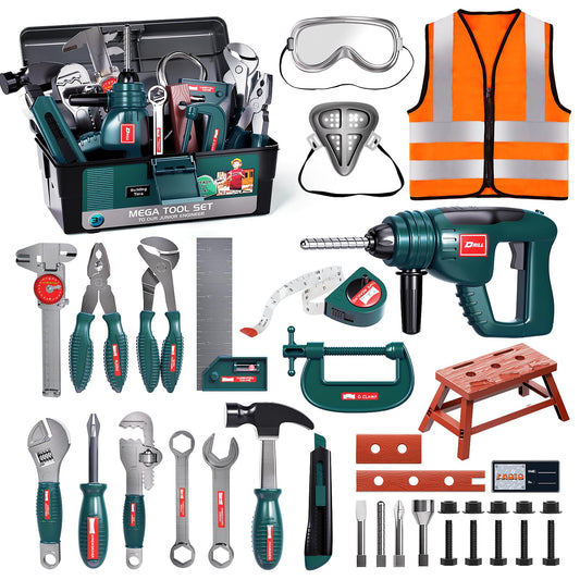 Deejoy toolbox green for organized pretend play