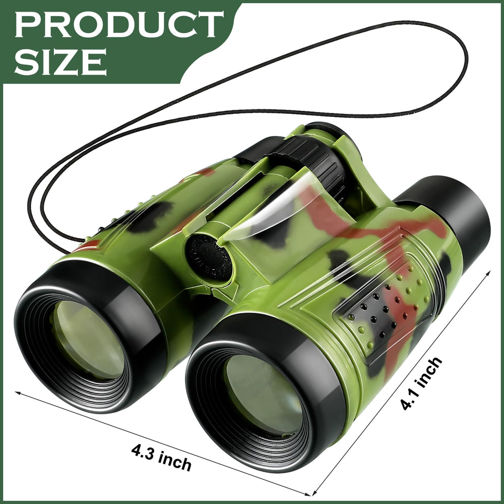 Deekin 16 toy binoculars camouflage back view, lightweight and easy to carry outdoors.