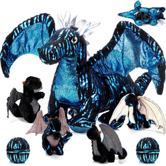 Deekin large dragon plush 16-inch figure, ideal for bedtime hugs and imaginative play.
