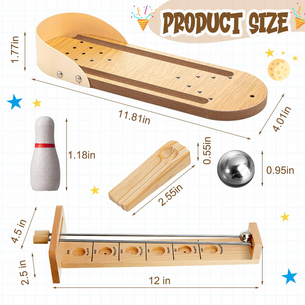 Deekin mini bowling game provides compact tabletop fun during office downtime.