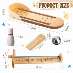 Deekin mini bowling game provides compact tabletop fun during office downtime.