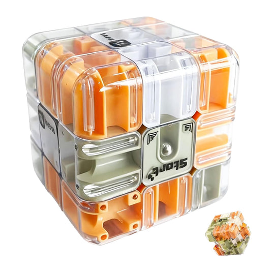 DEEMO 3D Maze Cube Ball close-up highlighting durable construction for travel