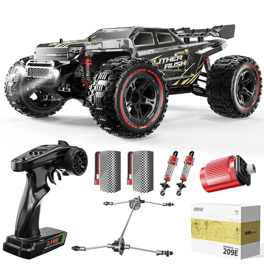 DEERC 209E with brushless motor enables fast off-road runs.