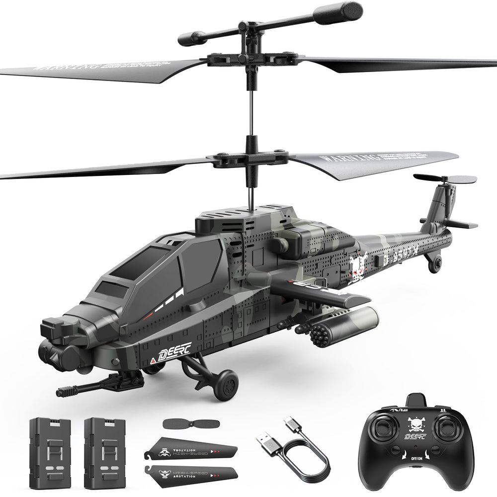 DEERC Apache front view with a bold skull print for stylish, immersive piloting.