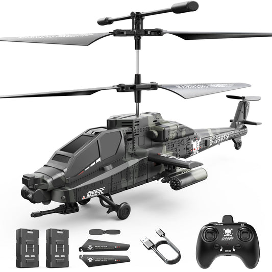 DEERC Apache front view with a bold skull print for stylish, immersive piloting.