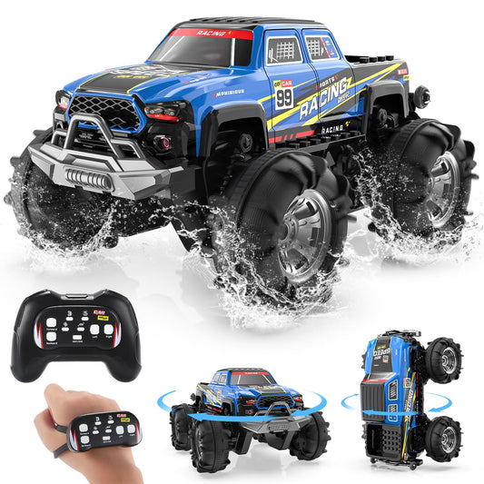 DEERC BG028 amphibious truck on land and water for outdoor adventures.