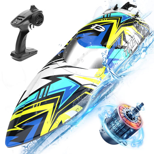 DEERC brushless RC boat motor detail for high-speed water racing