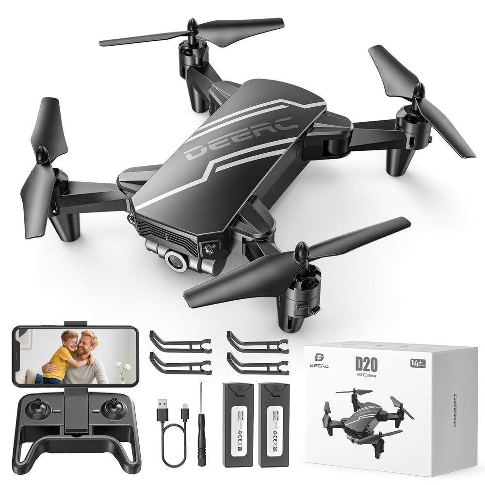DEERC D20 with 720p FPV camera for live view and gesture photos.