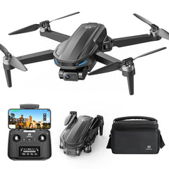 DEERC D65 4K camera drone captures crisp city skyline footage with stabilized results.