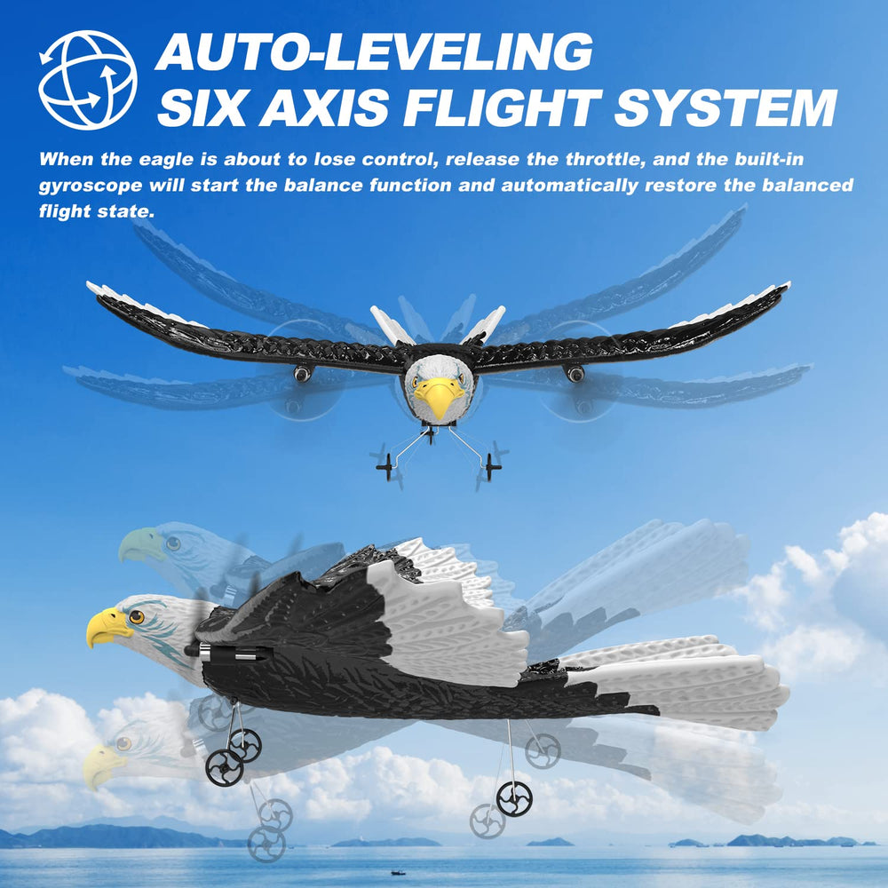 DEERC Eagle Plane remote control range up to 500 ft for confident control.
