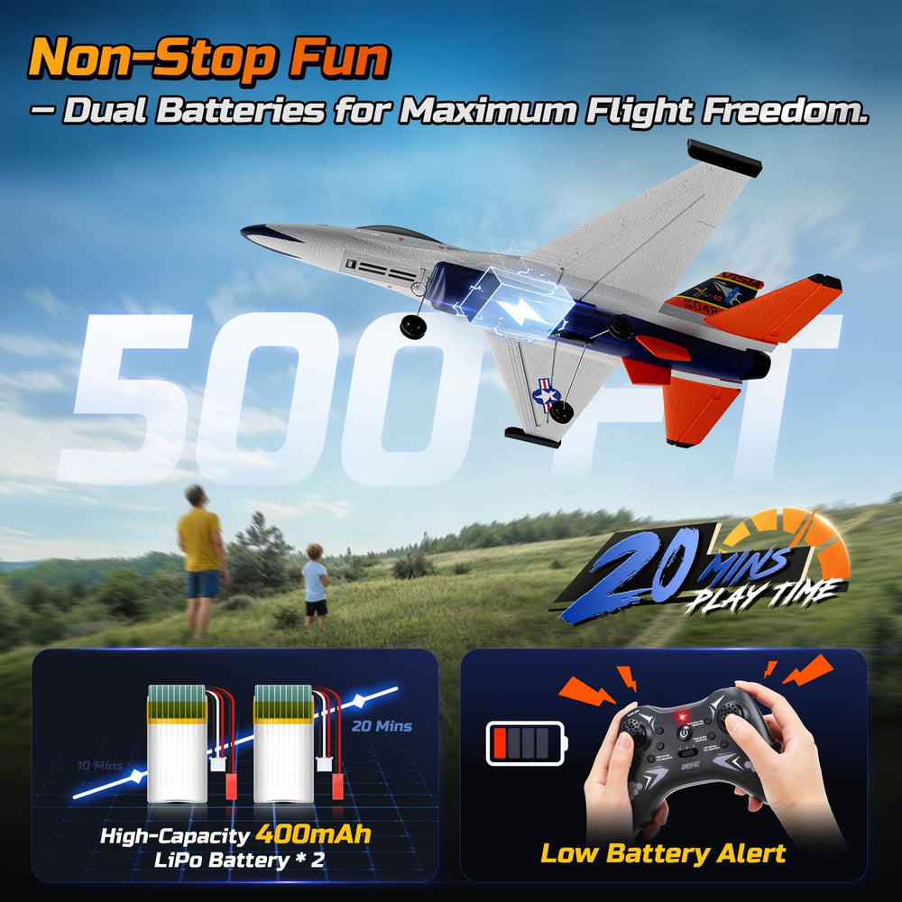DEERC F-16 X-62A Vista packaging and included accessories for easy setup