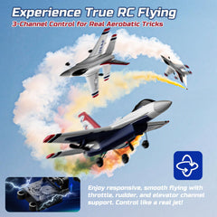 DEERC F16 Thunderbirds two batteries extend flight time up to 20 minutes.