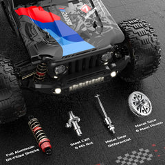 DEERC full metal drivetrain ensures durability for high-speed bashing on challenging terrain.